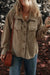 Dark khaki buttoned jacket with textured chest pocket