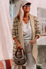 Cardigan ouvert à rayures noires *-A WOMAN WE LOVE