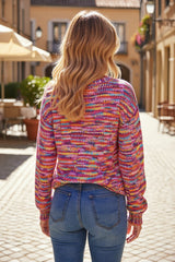 Cardigan rose ouvert sur le devant à épaules tombantes et confettis