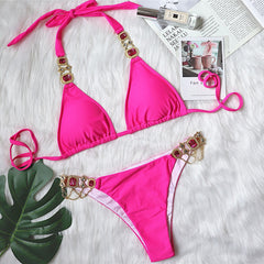 Maillot de Bain Bijoux – Élégance et Raffinement Fuishia