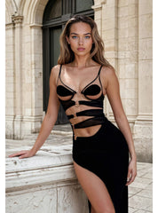 Robe noire asymétrique 💫 Nuit Magnétique