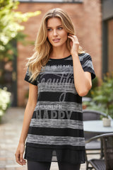 T-shirt long à message – MULTIBLUE