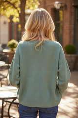 🌿 Pull ample vert sauge col bateau – JDY ONLY