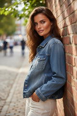 Veste en jean bleu brut