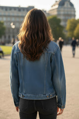 Veste en jean bleu brut