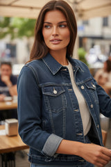 Veste en jean bleu foncé