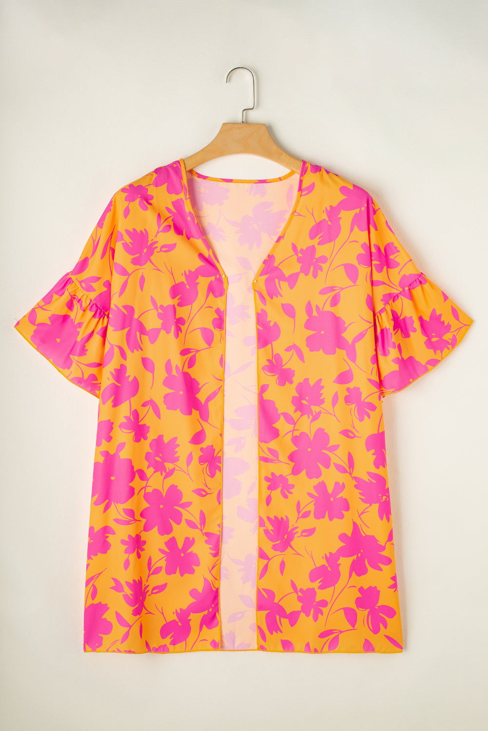 Kimono floral orange court