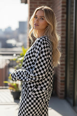 Ensemble de salon noir avec haut à manches longues *