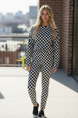 Ensemble de salon noir avec haut à manches longues *