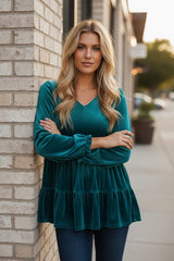 Chemisier en Velours à Basque