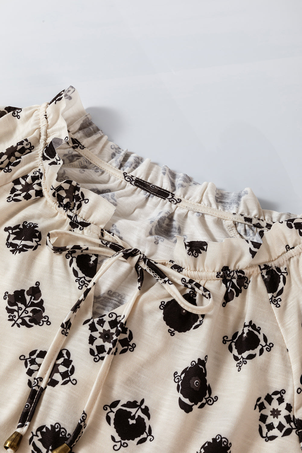 White loose blouse printed *