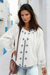 Long sleeve buttoned blouse *