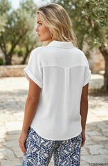 Chemise texturée à manches courtes