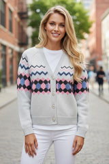 Cardigan Géométrique Boutonné