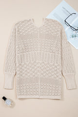 Cardigan Léger à Motifs et Manches Dolman