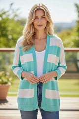 Cardigan Colorblock Ouvert