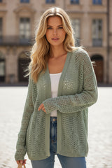 Cardigan Ajouré à Bord Festonné