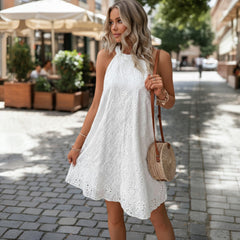 Vestido blanco sin mangas *