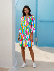 Green dress with abstract print *