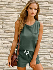Tank tank top with pocket pocket *