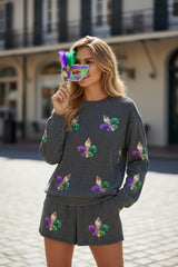 Haut et short à manches longues et cordon *