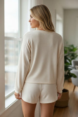 Ensemble 2 Pièces Uni en Maille Texturée