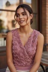 Body sans manches enveloppé à col en V *