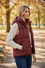 Chaqueta con capucha con bolsas laterales con cremallera arcilla