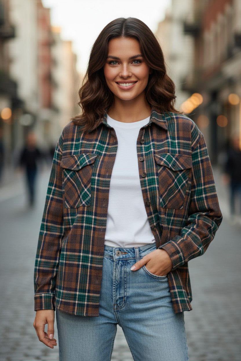 Brown buttoned shirt *