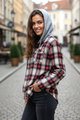 Buttoned hooded jacket *