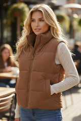 Chaqueta con cremallera cuesta arriba con cable de terciopelo acanalado