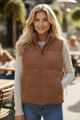 Chaqueta con cremallera cuesta arriba con cable de terciopelo acanalado