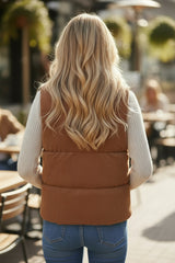 Chaqueta con cremallera cuesta arriba con cable de terciopelo acanalado