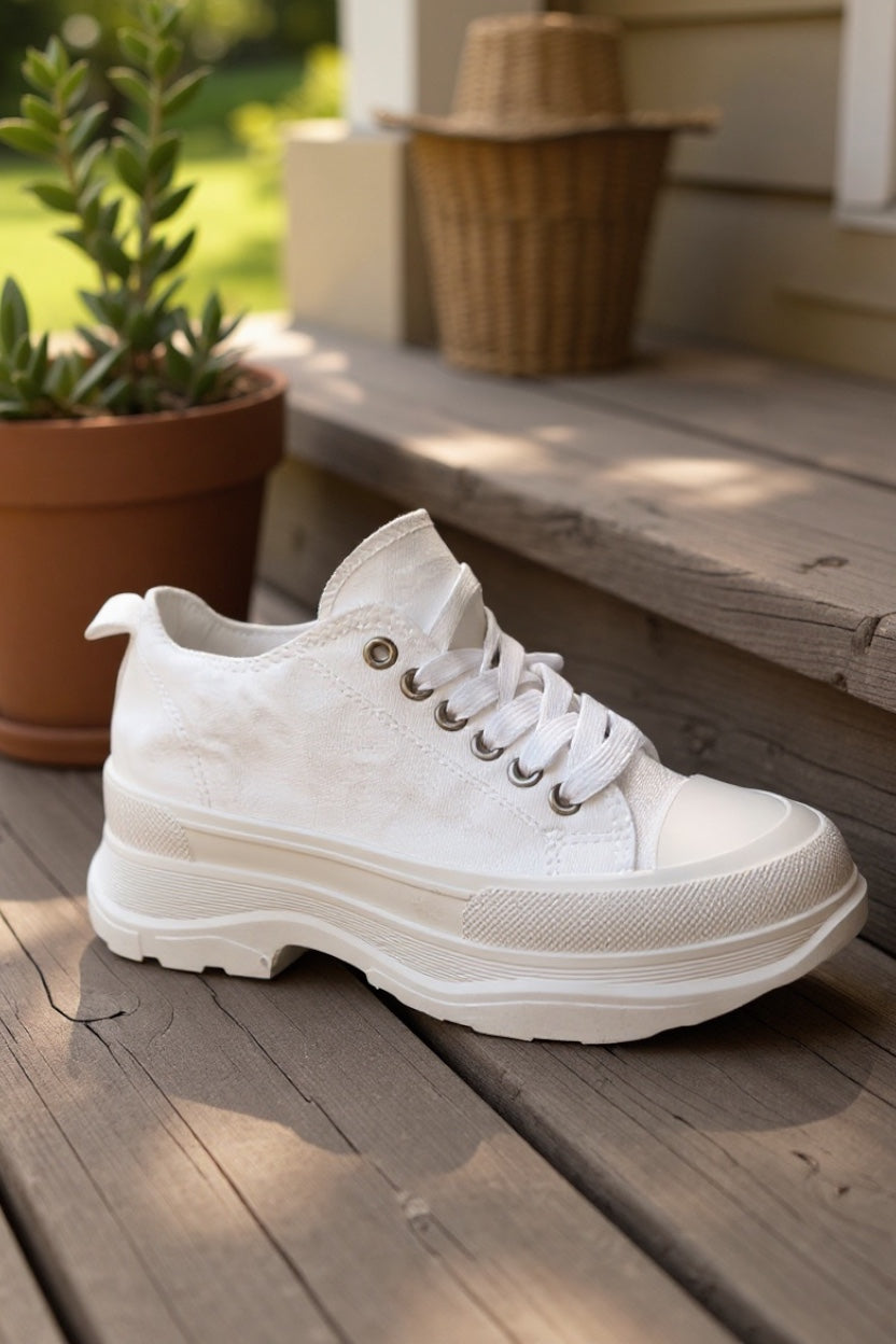 Baskets basses unisexes – Blanc