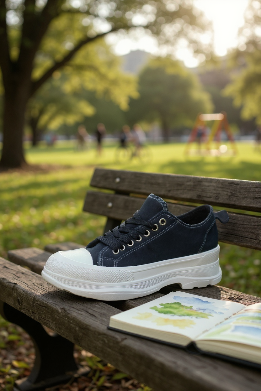 Baskets basses unisexes – Noire