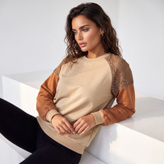 Khaki sweatshirt with drooping shoulders *