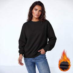 Black Terry Drop Shoulder Sweatshirt with Solid Fleece Lining