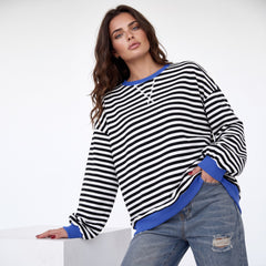 Sudadera demasiado dimensional con rayas negras *