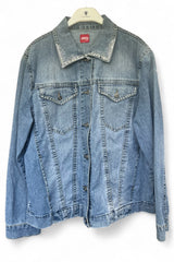 Veste en jean avec col strass