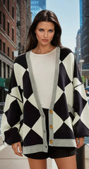 Cardigan ample boutonné noir *