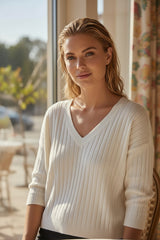 2 Couleurs pour Le pull côtelé qui embrasse la lumière