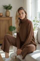 ✨ Douceur Cacao – L’ensemble côtelé col roulé cocooning