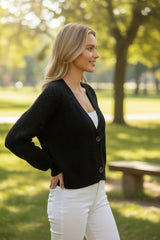 🧶 Gilet torsadé en maille douce Noir