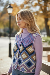 Gilet sans manches à motifs géométriques - 5 designs