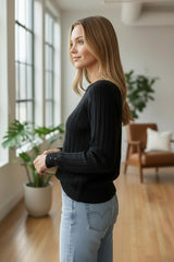 Pull à col rond noir