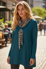 Tunique oversize en maille douce Bleu saphir