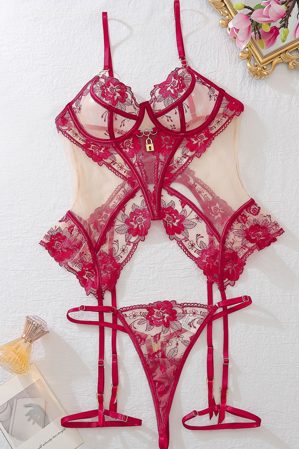 🌹 Seduction de encaje - conjunto de lencería glamor 🌹