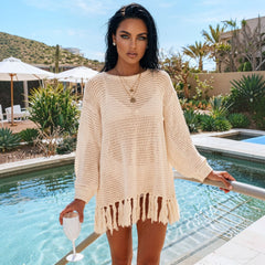 ✨ DOUCE ÉVASION – La robe maille  beige qui sublime vos instants d’été