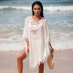 ✨ LAGUNA SUN – El vestido playero bohemio blanco que ilumina tu verano