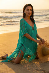 ✨ OCEAN DREAM – La robe crochet verte qui sublime vos instants d’évasion